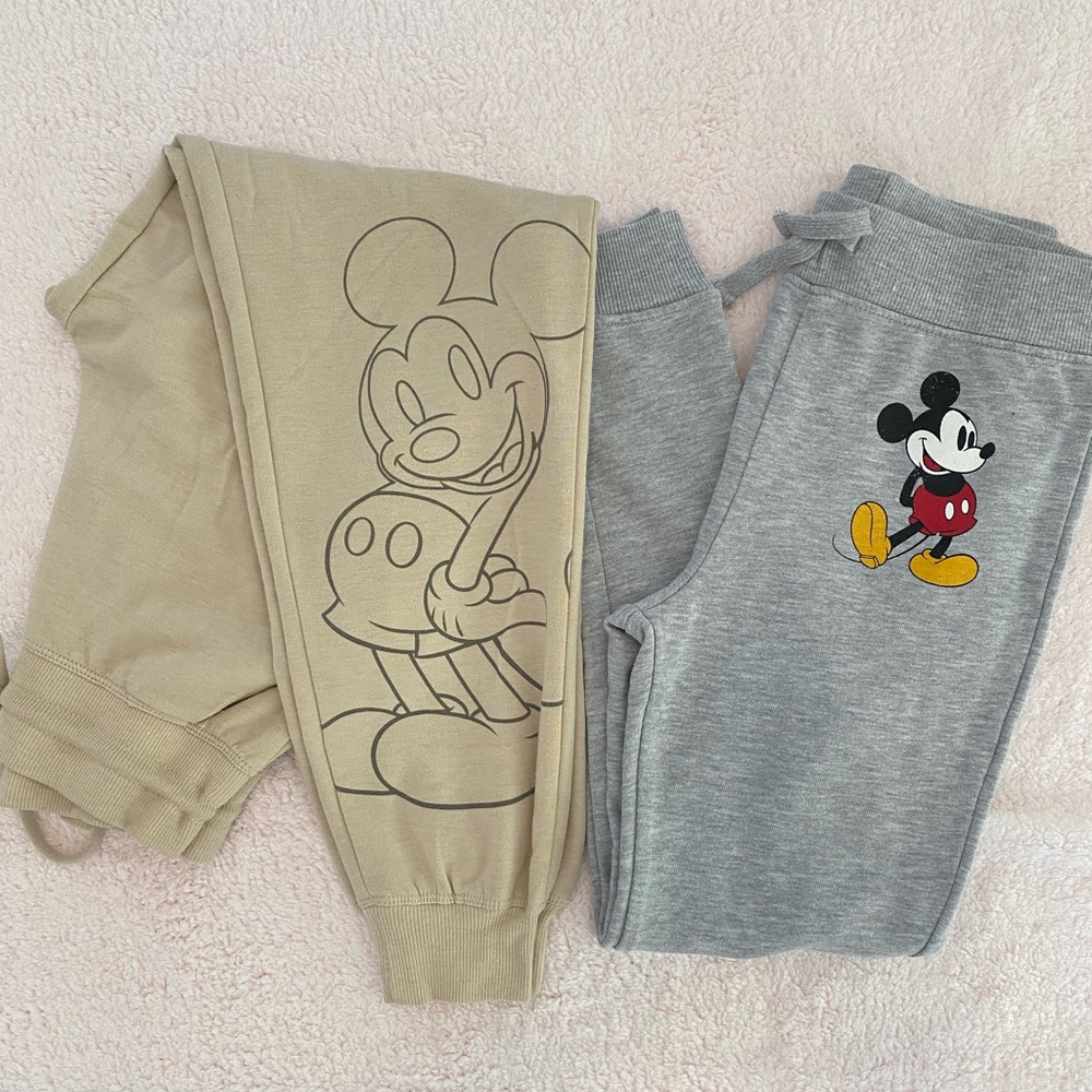 2 Sweatpants Disney Gray and Tan Sweatpants Comfortable Joggers